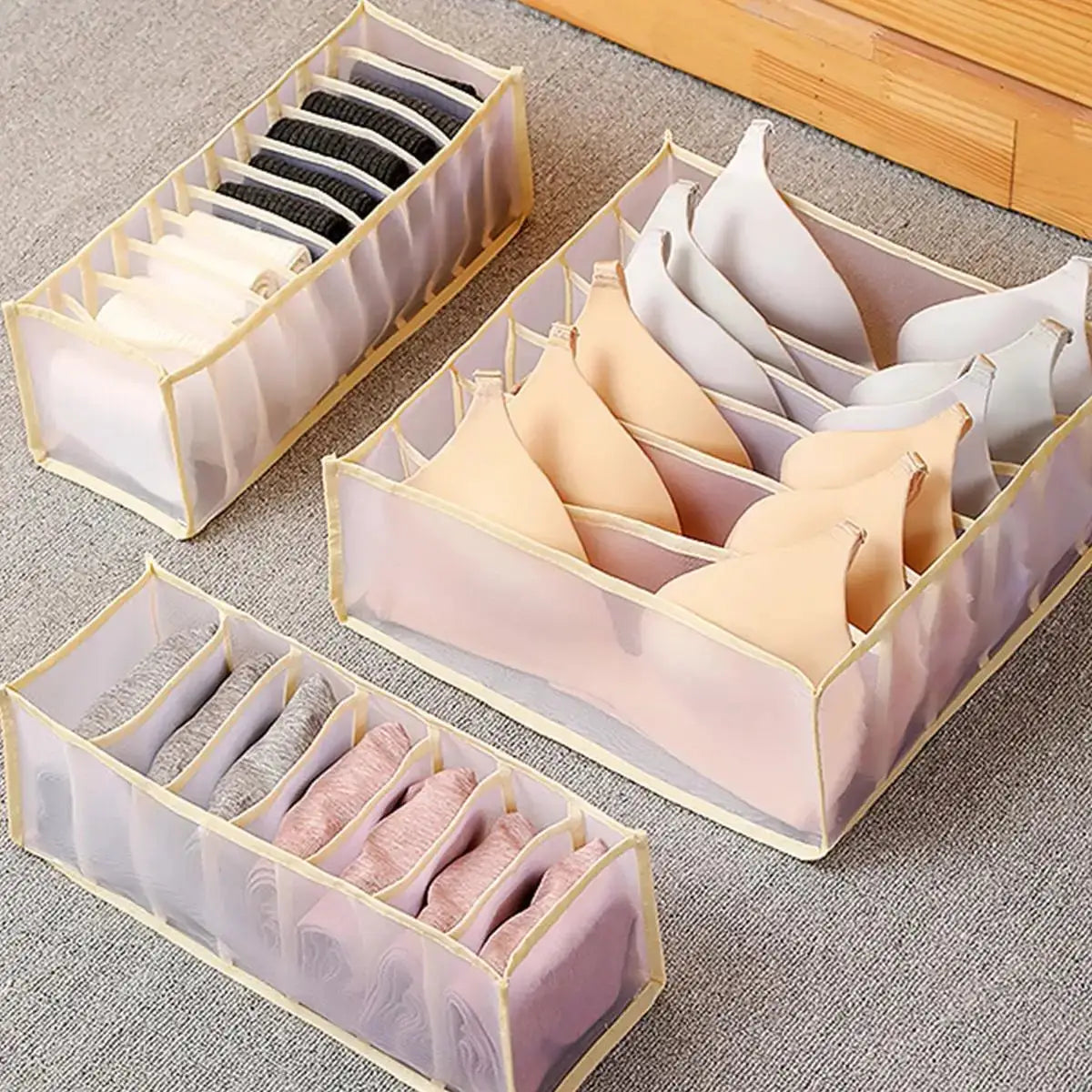 Foldable Closet Drawer Organizer For Socks And Underwear 7 9 11 Grid Storage Box Jeans Bra Organizer