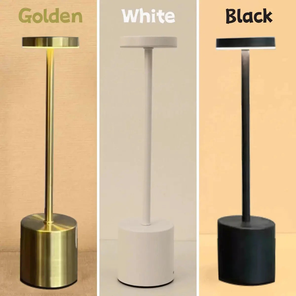 LumaNova Classic USB Rechargeable Table Lamp With Stepless Dimming, Touch Control, Night Light, And 3 Color Options