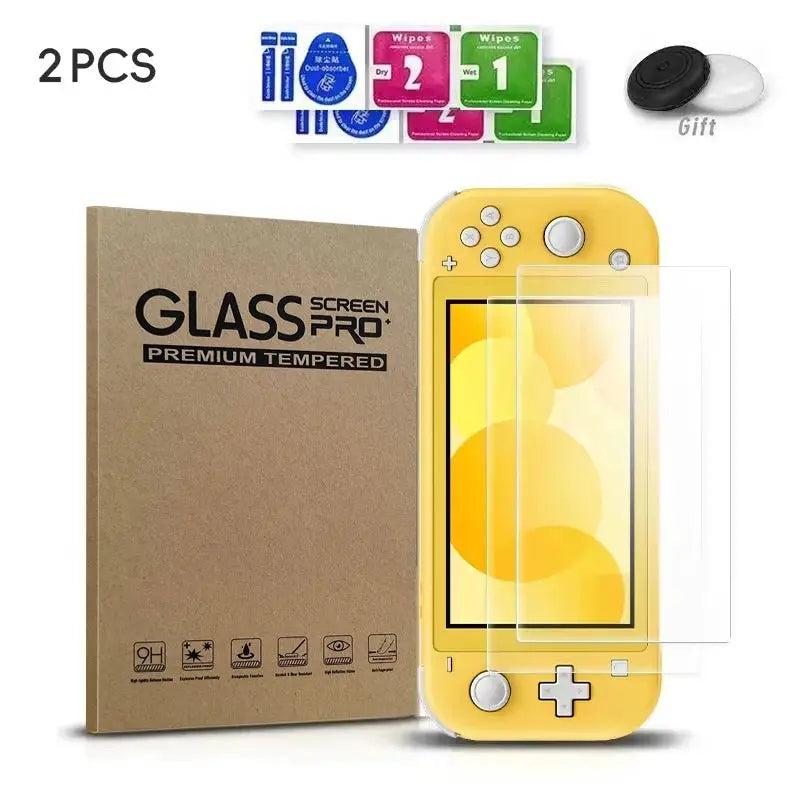 ShieldTech Two Pack Switch Tempered Glass Screen Protectors Ultra Clear 0.3mm For Nintendo Switch OLED Lite NS