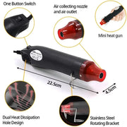 220/110V Hot Air Gun DIY Tool For Soldering, Shrink Tubing And Crafts, Up To 200C With Stand