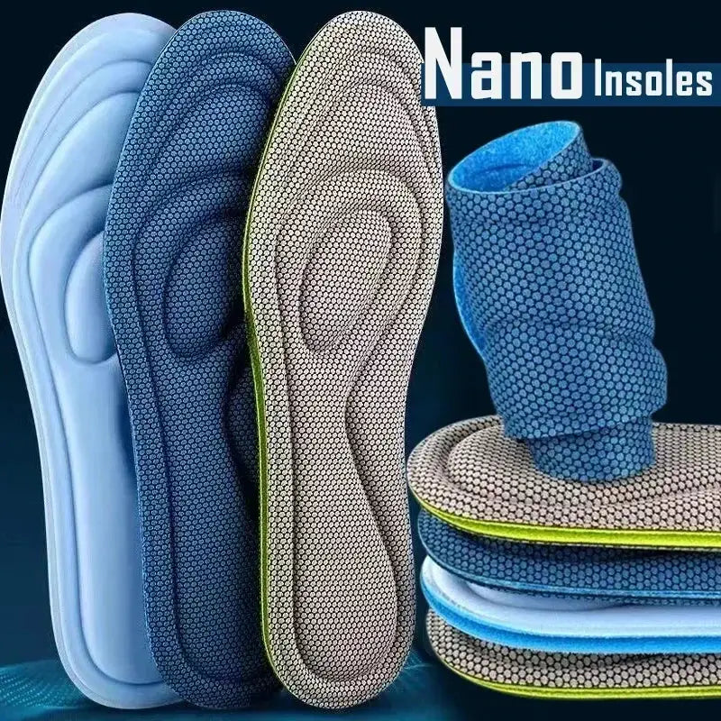 Two Pairs Memory Foam Orthopedic Insoles With Antibacterial Deodorization And Sweat Absorption For Sports Running