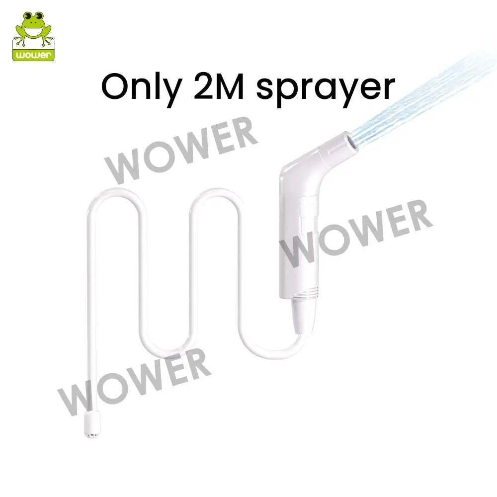 Wower portable electric bidet sprayer, white handheld unit with 2m hose