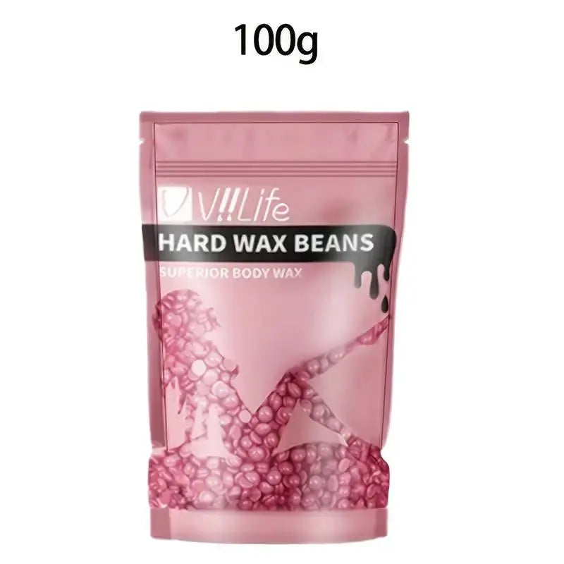 ViiLife hard wax beans 100g pink pouch for body, eyebrow, bikini, face and leg hair removal