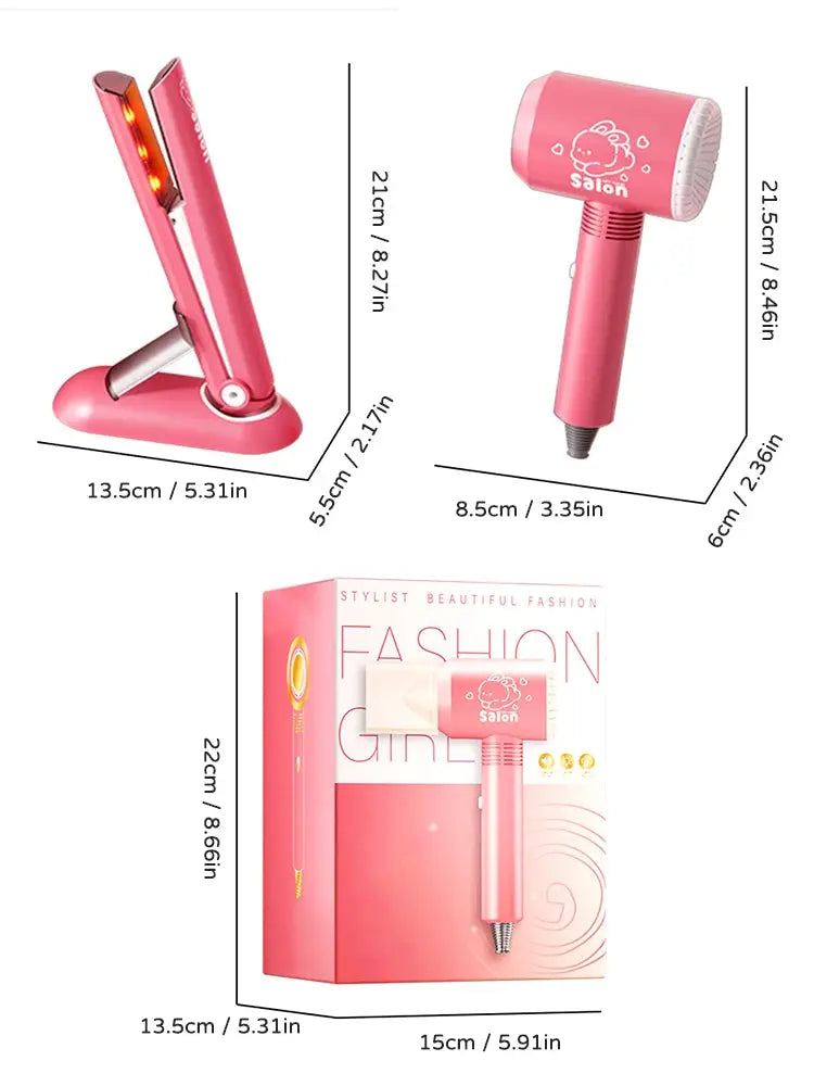 Kids Makeup Toys Simulation Haircut Kit With Hair Dryer Realistic Role Play Educational Toys For Girls Pretend Play Gift