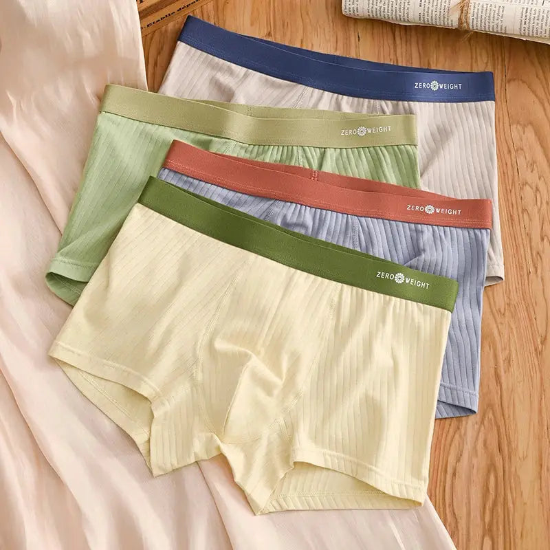 4-pack men's boxer shorts in assorted colors with Zero Weight waistband, cotton underwear by Simples Market