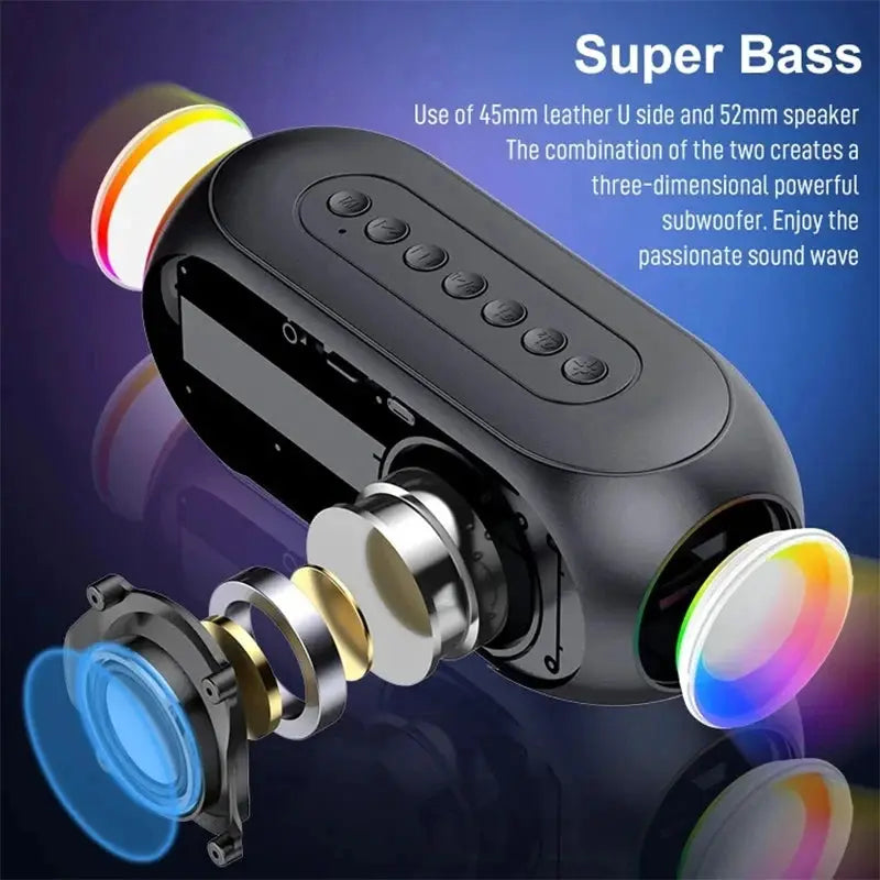 G-50 Bluetooth Alarm Clock Speaker With FM Radio TF Card Playback Dual Alarm Portable Subwoofer Lamp