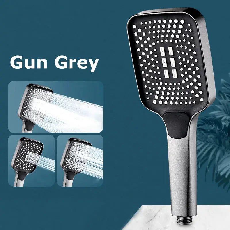 Simples Market gun-grey overhead rain shower head with high pressure, large flow, 360° rotation
