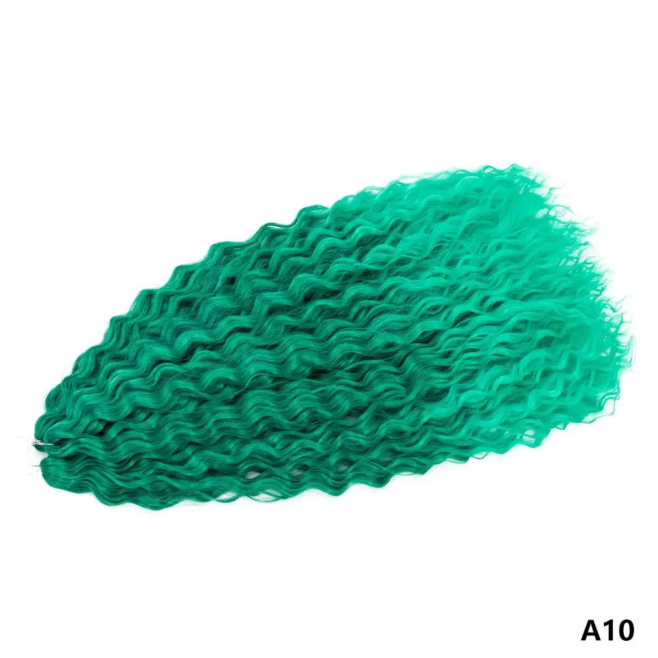 Ariel Curls water wave crochet hair in turquoise synthetic Afro curls by Simples Market