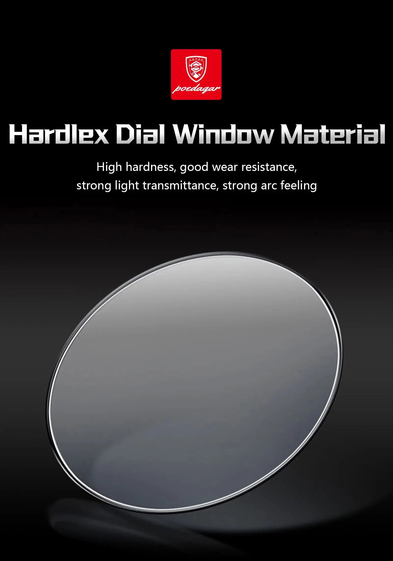 POEDAGAR men’s wristwatch; hardlex dial window material graphic with silver-tone watch glass and Simples Market logo