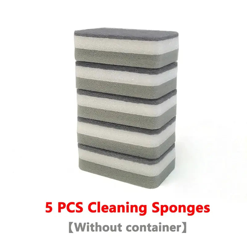 Automatic Foam Soap Dispenser Box With Sponge Holder For Kitchen And Bathroom Press Style Detergent Container