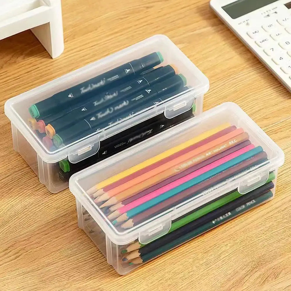 Translucent Pencil Case With Large Capacity Lightweight Storage For School Supplies Organizer Box