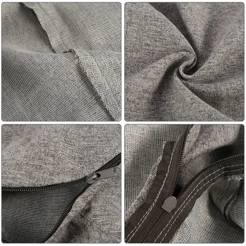 Simples Market large grey sofa cover in linen-like fabric with visible zipper closure and reinforced stitches