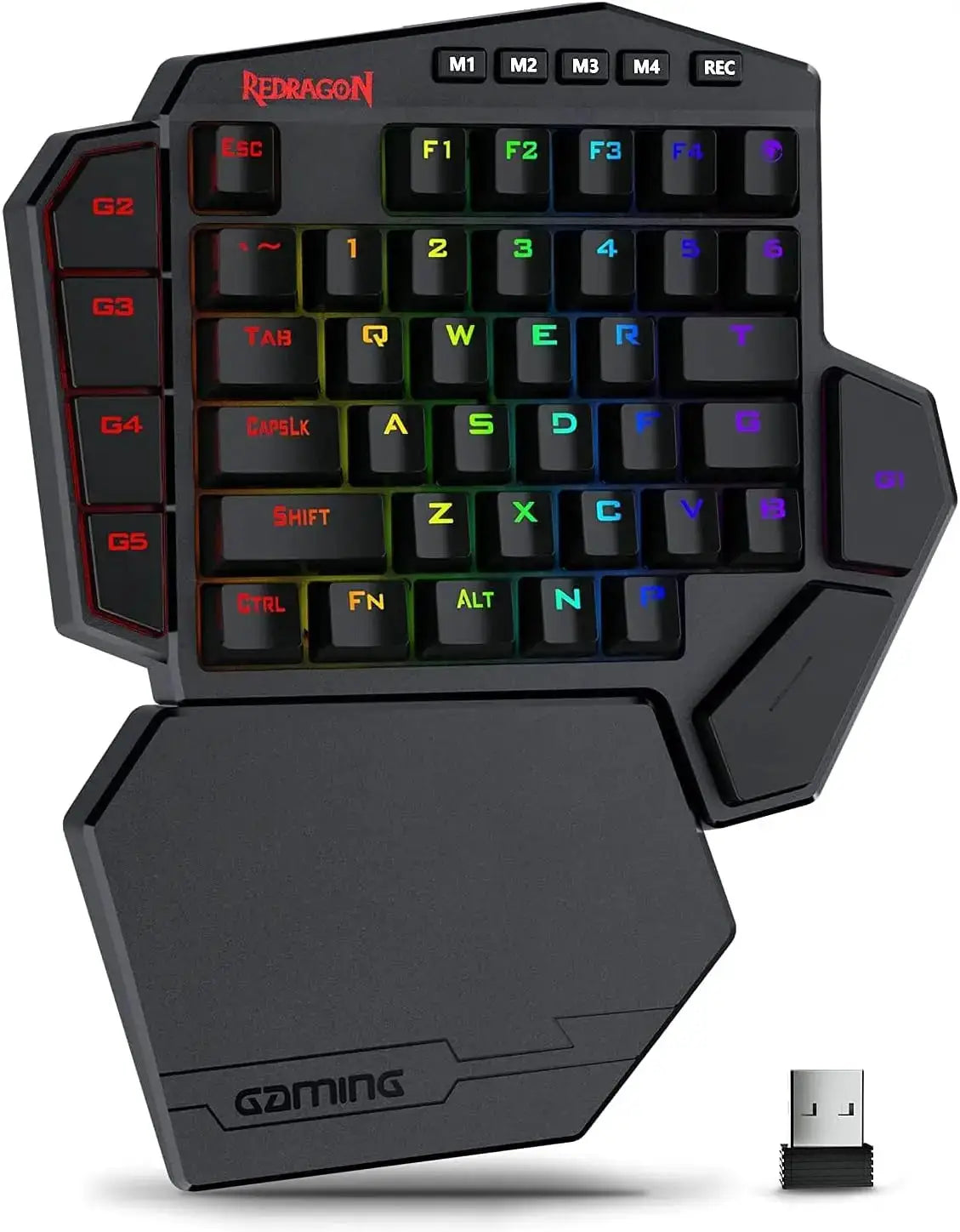 Redragon K585 PRO wireless one-handed mechanical keyboard with 42 keys, RGB, 7 macro keys, detachable wrist rest