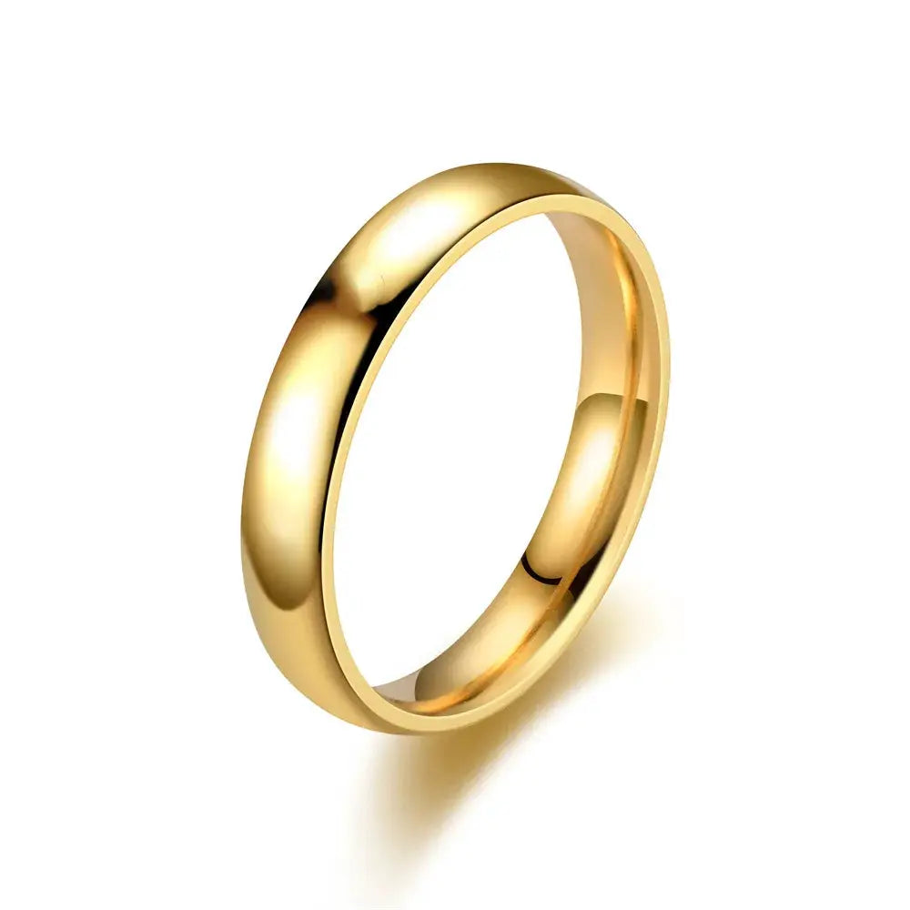Unisex gold-tone stainless steel ring with a polished finish