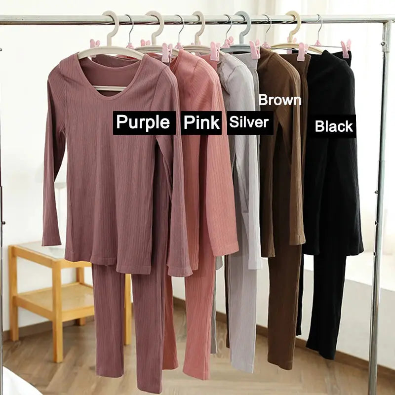 CozyNest Thermal Underwear Set For Women Shaping Long Johns With Cotton Elastane For Warmth And Comfort