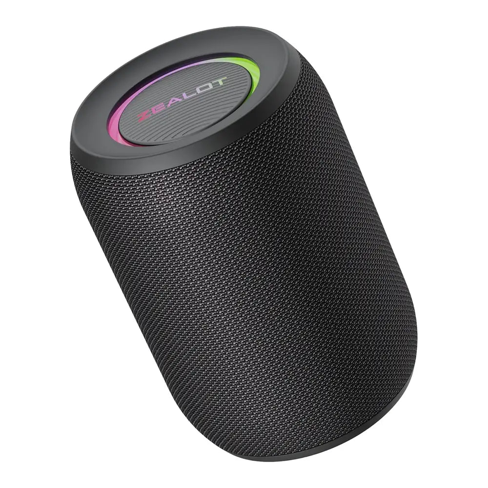 ZEALOT-S32PRO Bluetooth speaker with black fabric grille and RGB LED ring