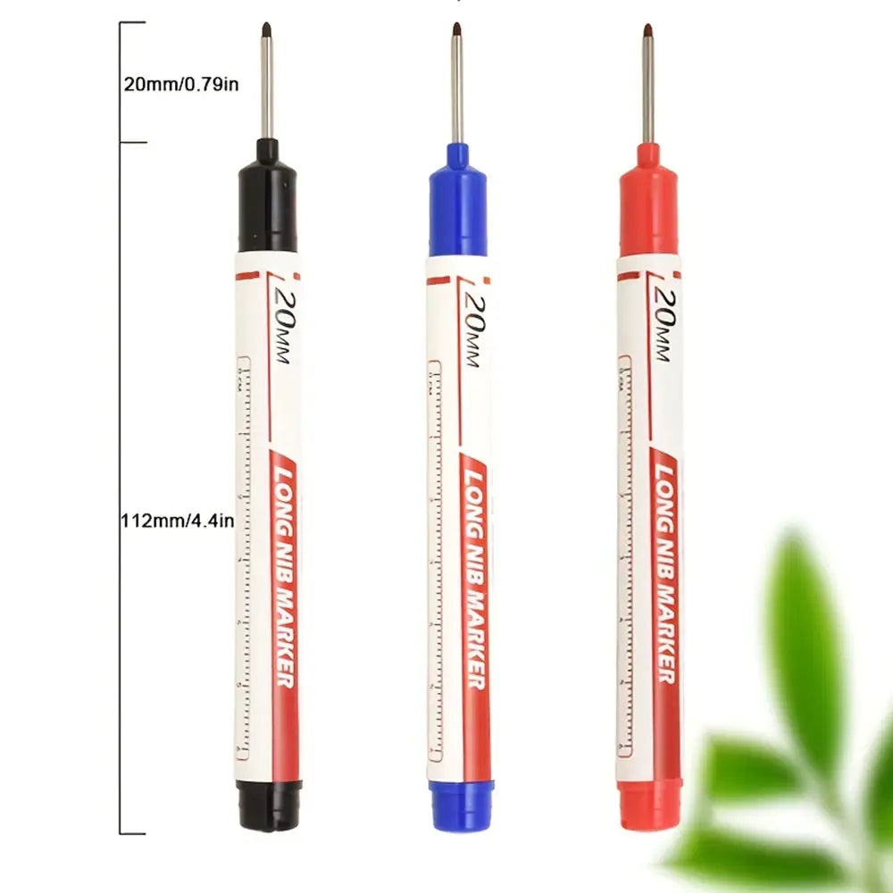 Ten Piece Set Multi Purpose Long Nib Marker Pens For 20mm Deep Hole Metal Perforating Waterproof Woodworking Decor Tool