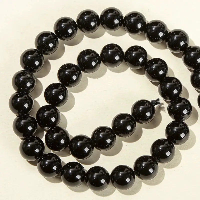 4mm 6mm 8mm 10mm Natural Stone Black Obsidian Beads Polished Round Loose Spacer Beads For Jewelry Making DIY Necklace