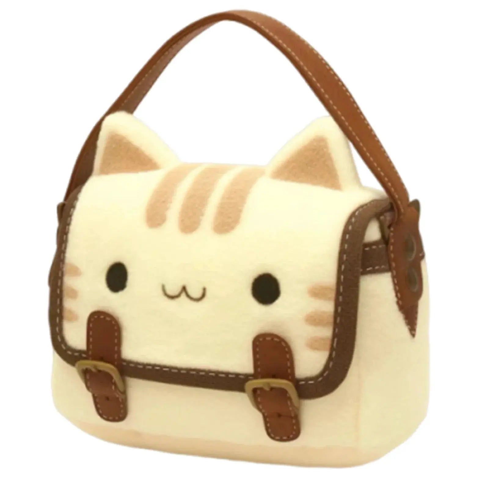 Plush Pals Cute Cat Handbag For Kids With Large Capacity Shoulder Bag Crafted From Soft Cotton Plush