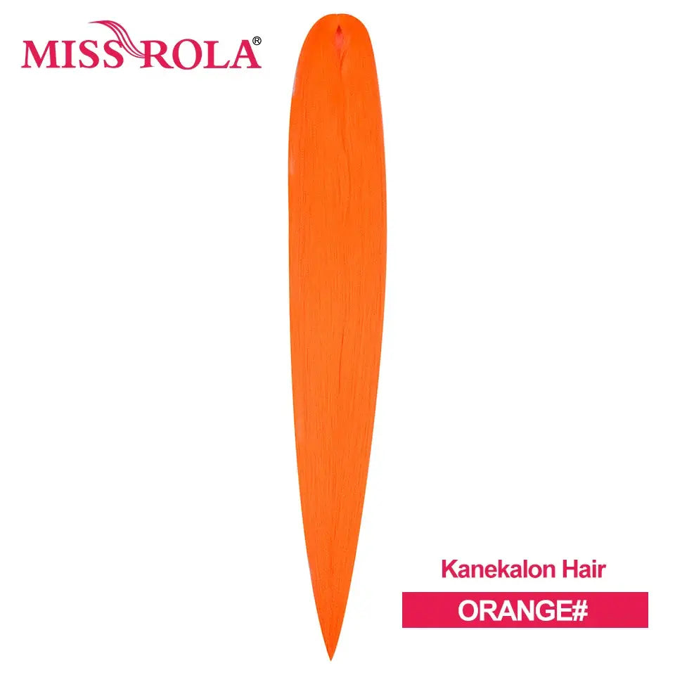 Miss Rola Kanekalon hair extension in orange, jumbo pre-stretched braid; Simples Market brand
