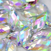 50 Horse Eye Hand Sewn Diamonds AB Series 6x12mm Double Hole Acrylic Water Diamonds For DIY Wedding Shoes