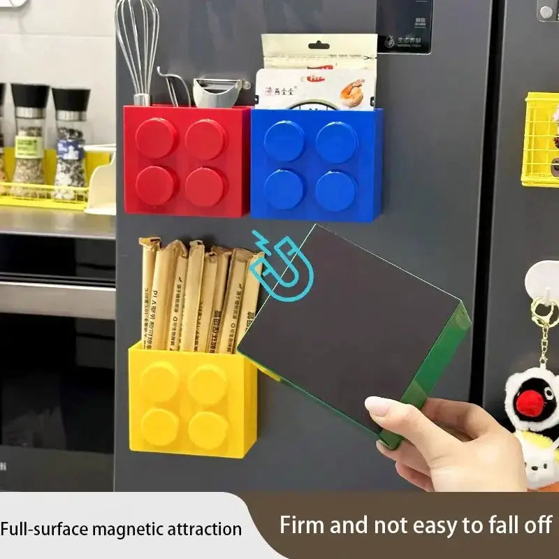 Magnetic Wall Mounted Narrow Edge Kitchen Storage Rack For Cling Film Straws And Refrigerator Side Organization