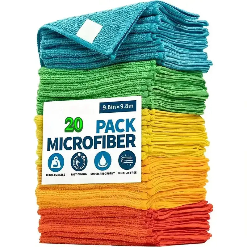 BrightHome Microfiber Cleaning Cloth Set 20 10 5 3 Pieces Ultra Absorbent Eco Friendly Kitchen And Bathroom Towels