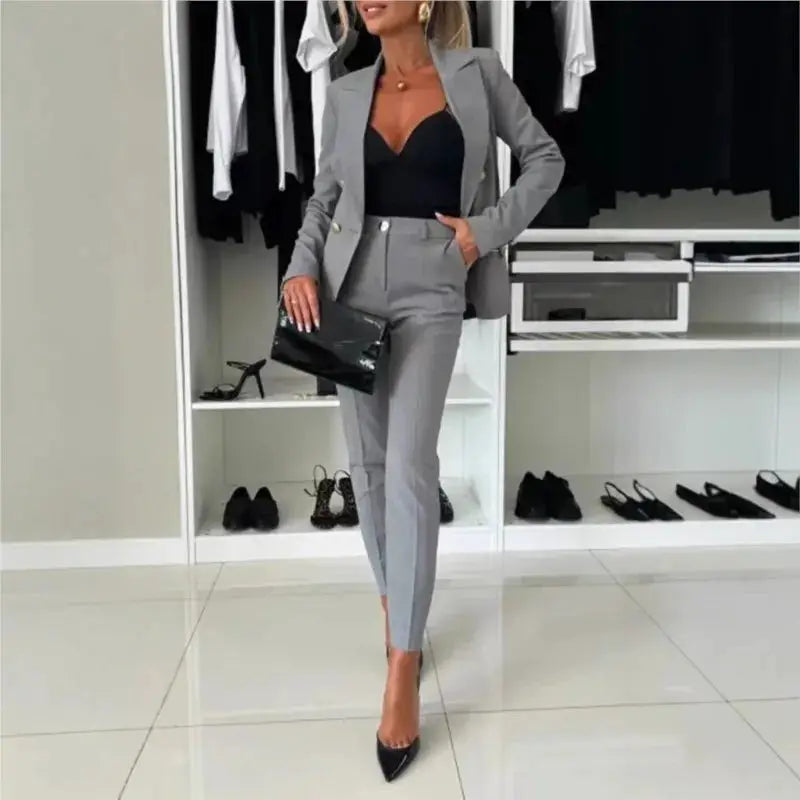 Office 2-Piece blazer and trousers set in grey, Simples Market