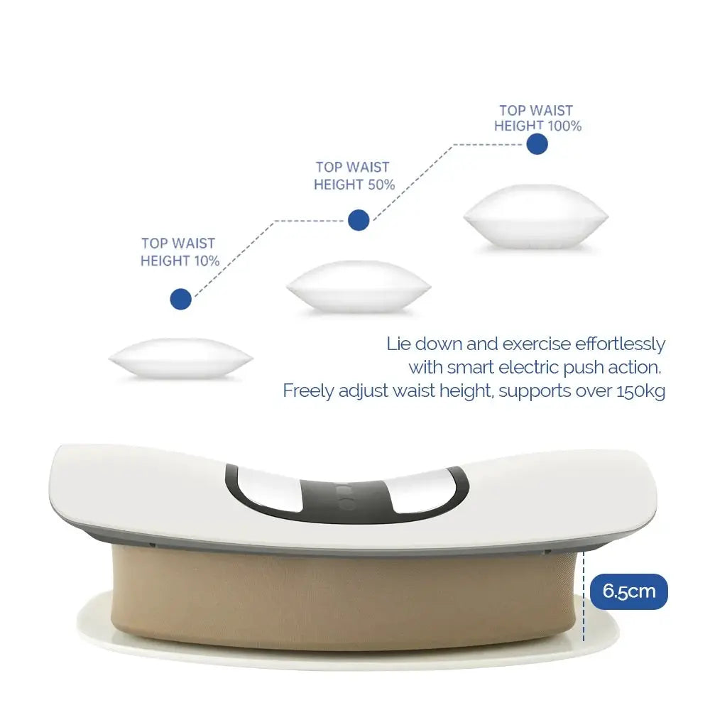 Adjustable lumbar traction massager by Simples Market; white device with beige belt.
