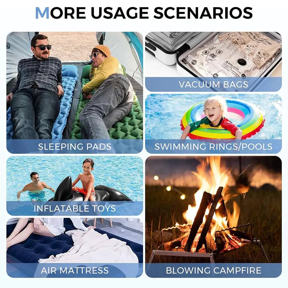 FLEXTAIL Portable Air Pump with light, USB-C charging, mini camping pump for sleeping pads, air mattresses, vacuum bags