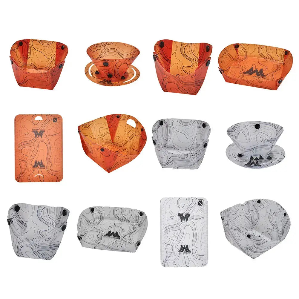 Outdoor Lightweight Folding Tableware Set Bowls Plates Cups Coffee Filter Funnel Heatproof Food Grade Easy To Clean