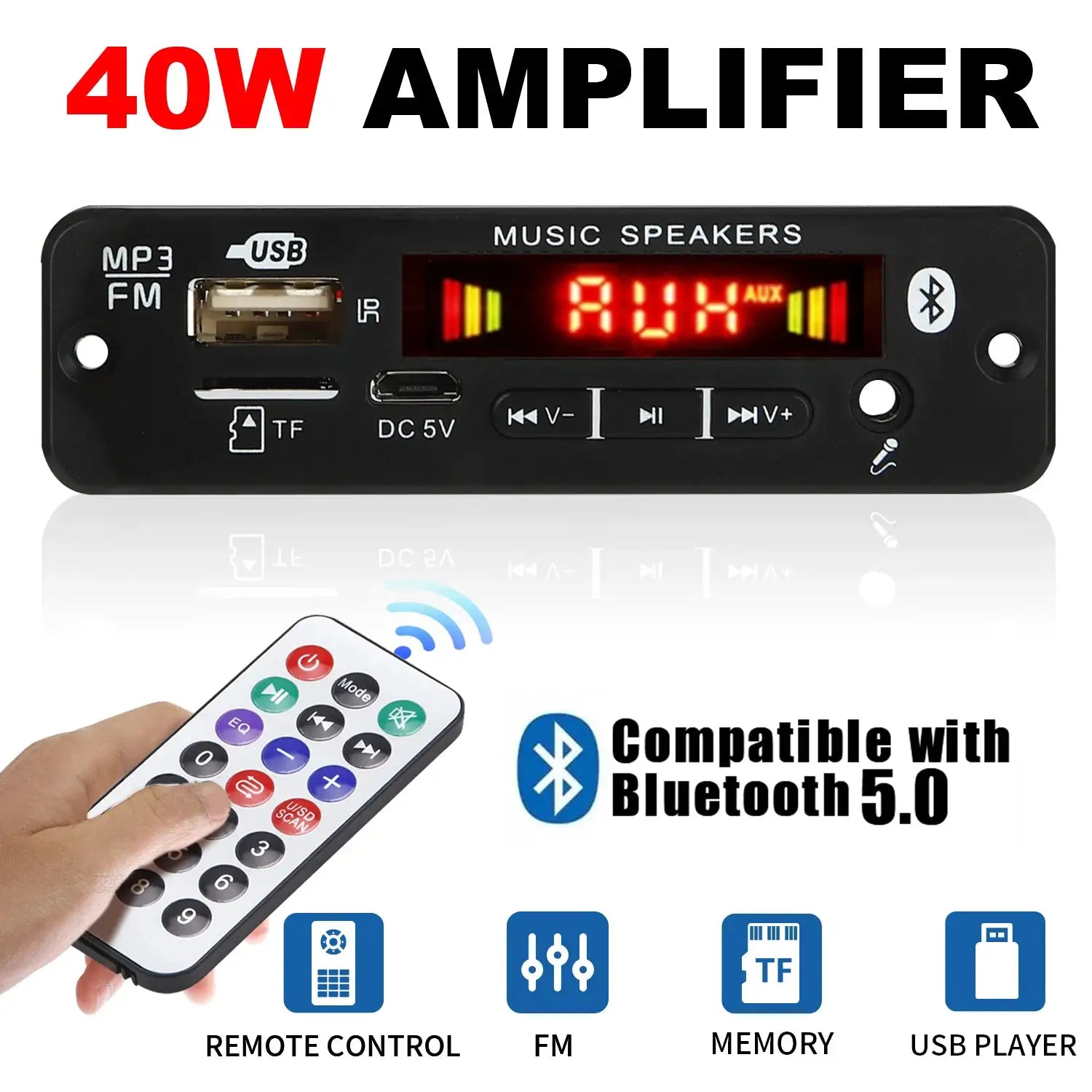 160W Bluetooth MP3 WMA APE Decoder Board Car Audio 12V USB TF FM Radio Handsfree Microphone Mp3 Player
