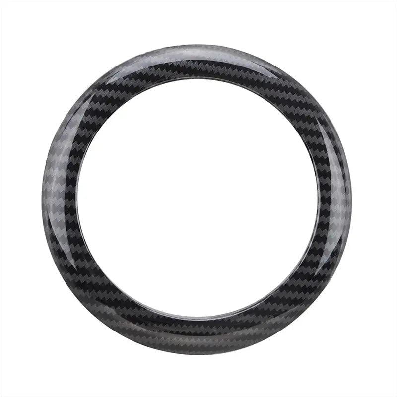 Car rear badge ring cover for BMW 1 Series F20/F21, black carbon fiber pattern