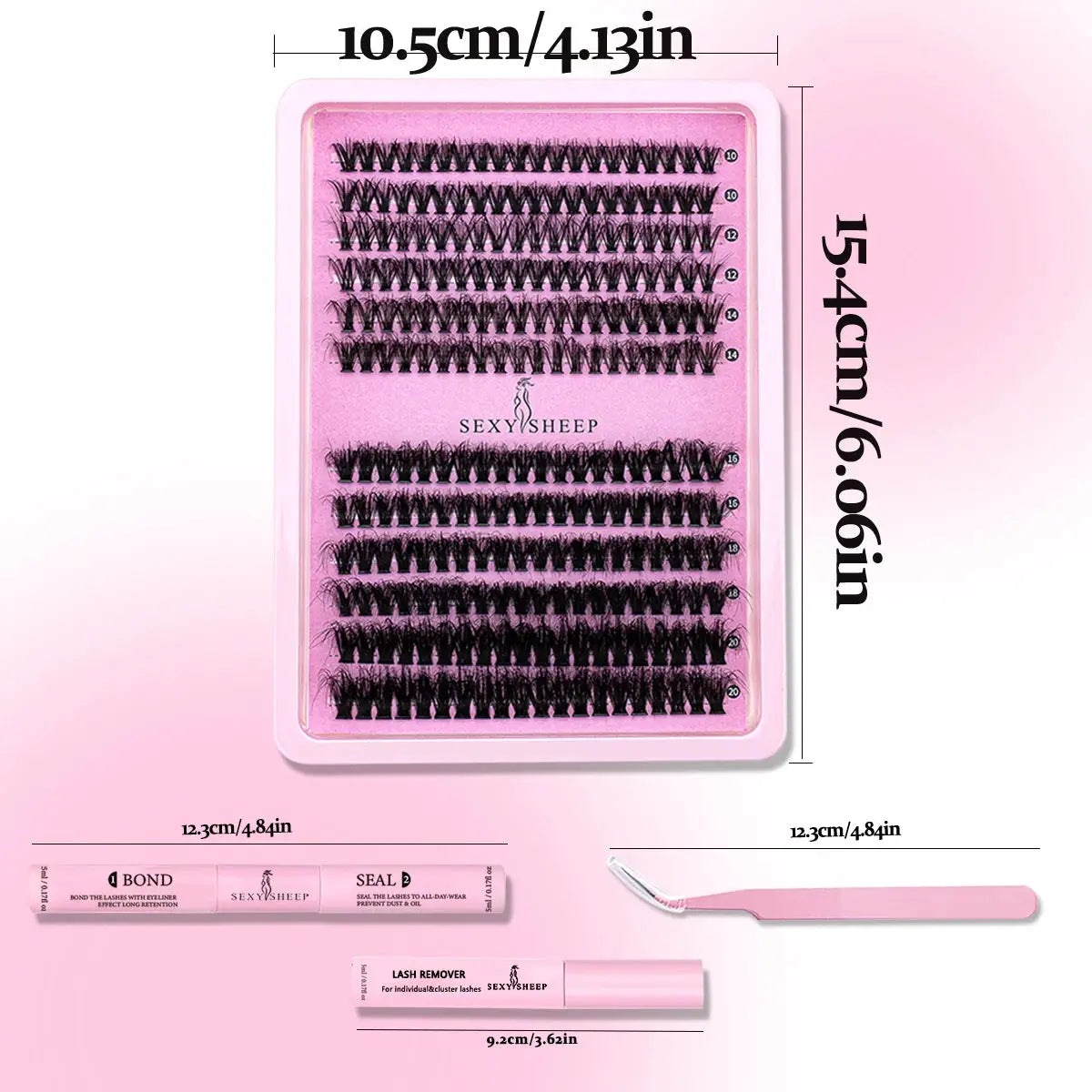 DIY Clusters Lashes 40D 60D Eyelash Extensions Dovetail Segmented Lashes Kit With Lash Glue Remover