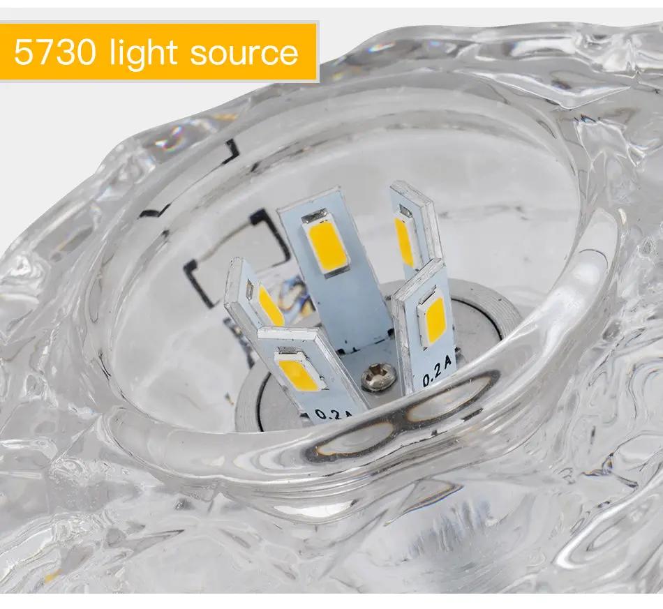LED ceiling lamp by Simples Market with crystal glass housing and 5730 LED modules