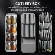 NovaKitchen Drawer Cutlery Tray Space Saving Organizer For Knives Forks Spoons And Spice Bottles