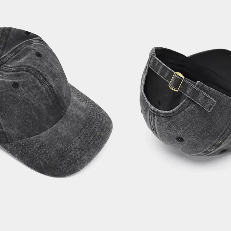 Sunscreen Water Washed Mens Baseball Cap Retro Distressed Duck Tongue Hat For Big Heads