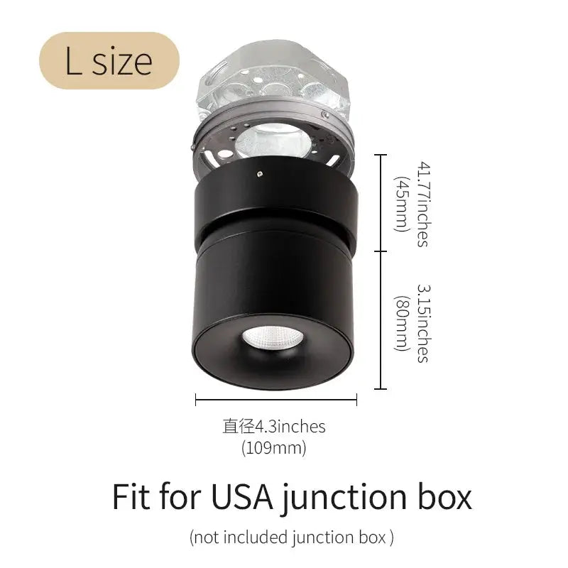 Simples Market Aisilan LED ceiling spotlight, black cylindrical surface-mounted lamp with 360° rotation (7W/9W COB)