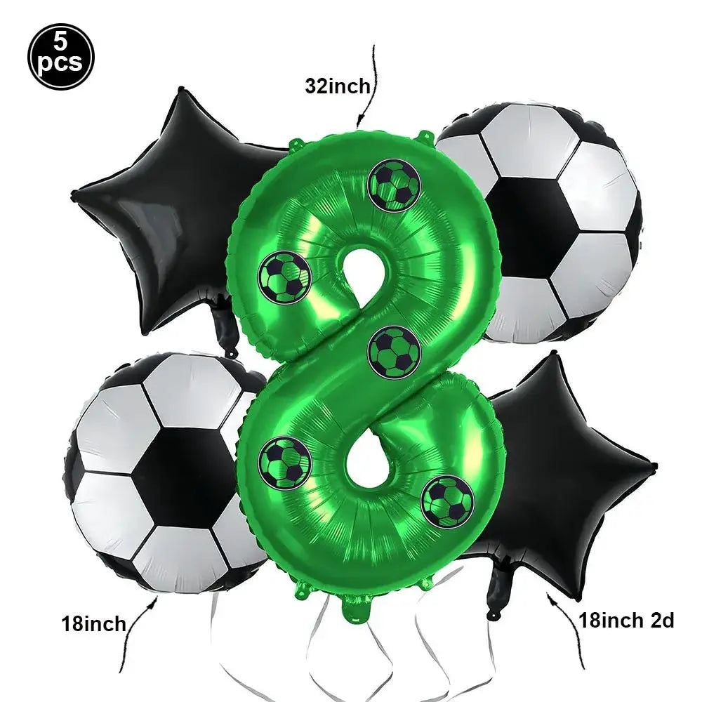 Soccer Theme Disposable Tableware Set Plates Cups Napkins Tablecloth