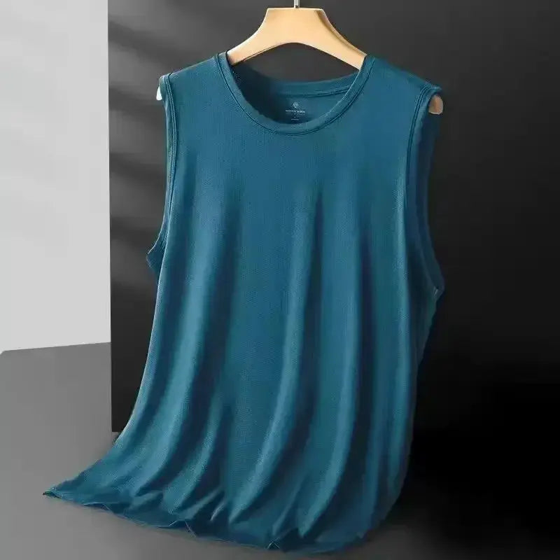 Men's Ice Silk Mesh Vest Breathable Lightweight Sleeveless Tank Top For Sports Summer Casual Wear