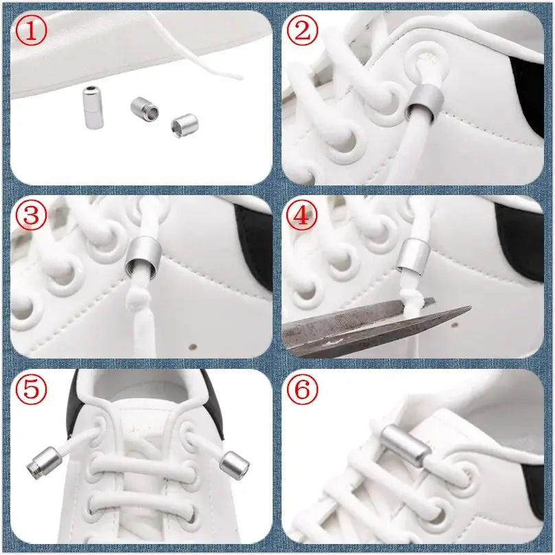 Elastic No Tie Shoelaces For All Shoes One Pair Kids And Adults Quick Lacing Flat Sneakers