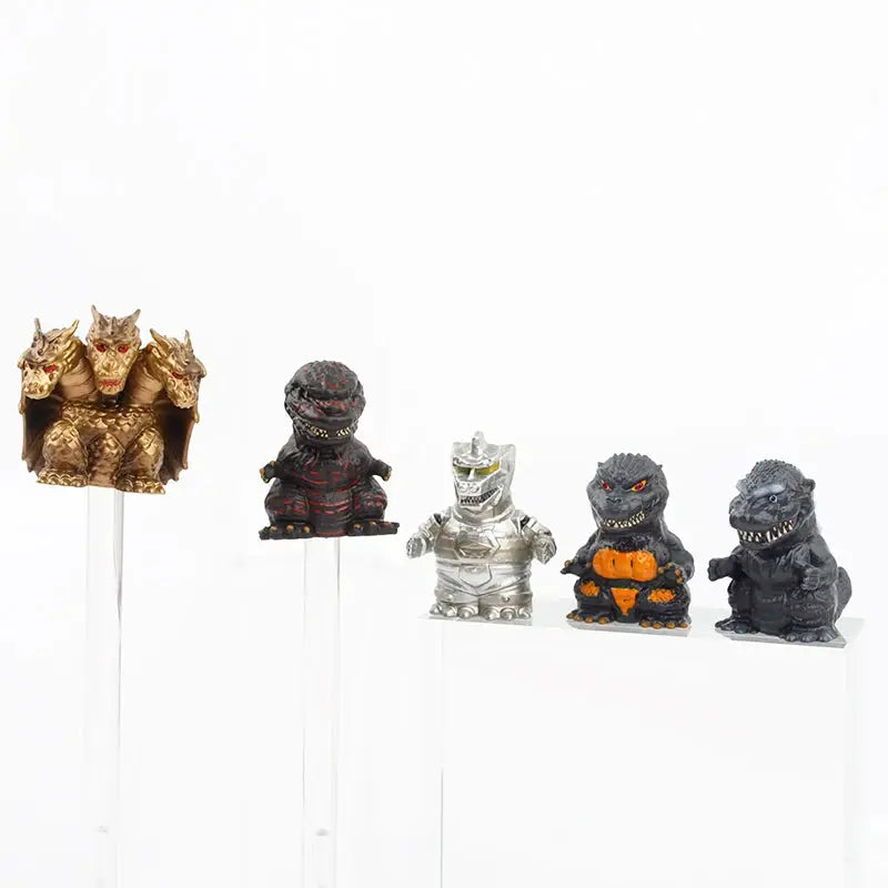 5 Piece Finger Puppet Mecha Godzilla King Ghidorah Hydreigon Monster Cute Action Figure Toy Set