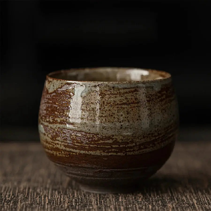ZenStone Japanese Style Handmade Stoneware Tea Cup 80ml Ideal For Kung Fu Tea Ceremonies