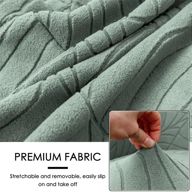 Elastic club chair cover in sage green premium fabric, stretchable and removable slipcover by Simples Market
