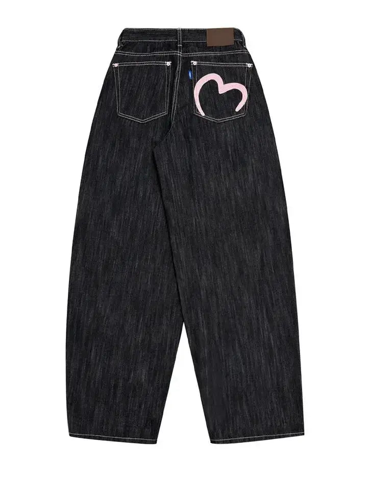 Y2K Wide Leg Denim Jeans Women Baggy Grunge Harajuku Punk Winter