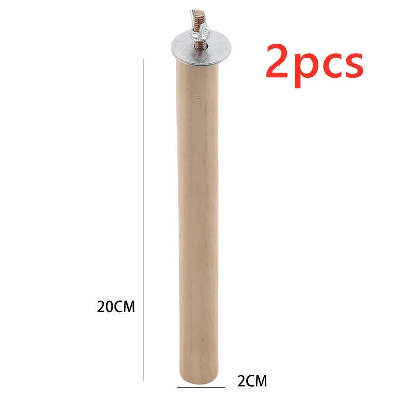 Parrot wood standing perch by Simples Market, natural wood, 20 cm tall, 2 cm diameter, 2 pcs