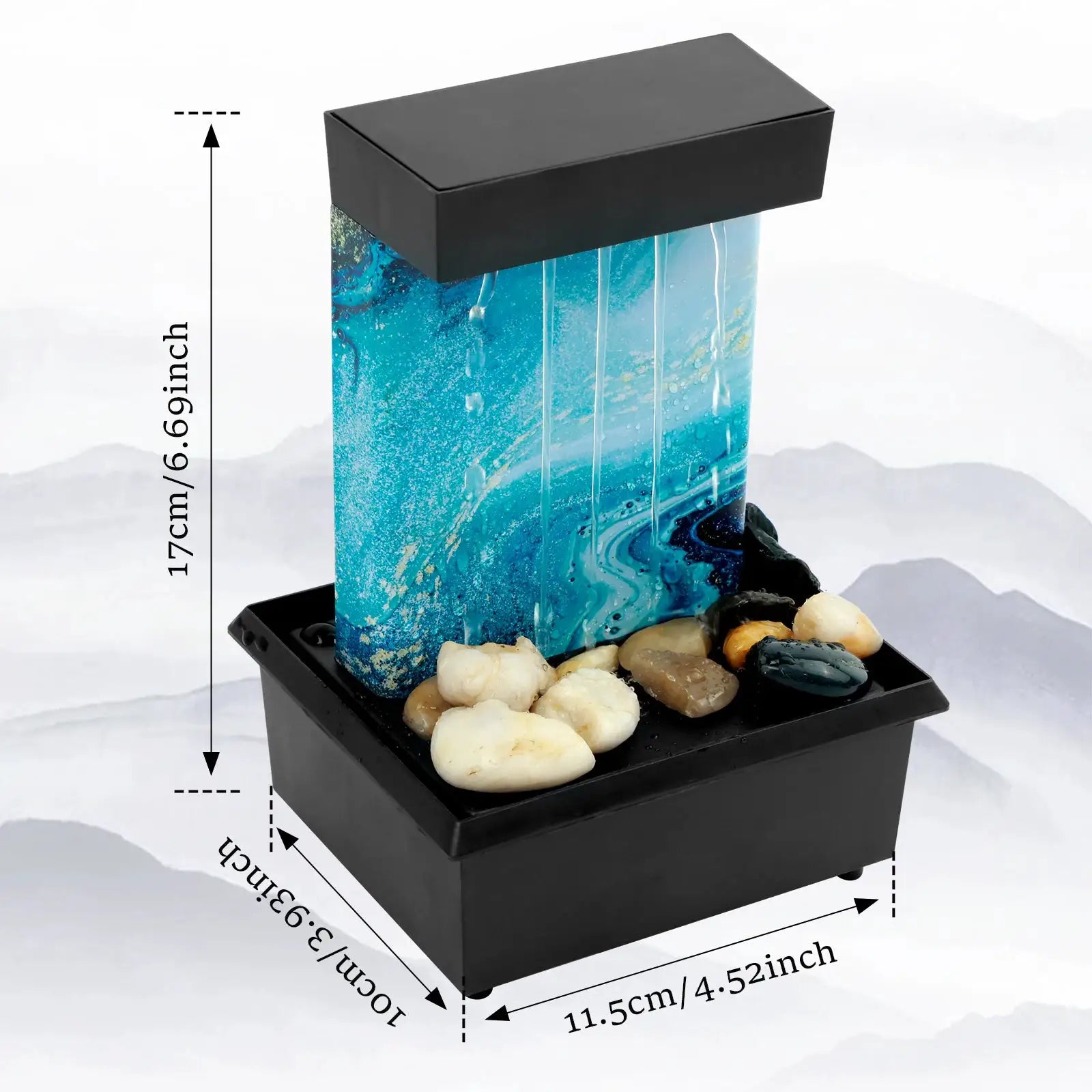 Tabletop Waterfall Fountain For Relaxation And Meditation Desktop Decor With Soft Ambient Lights And Mothers Day Gift