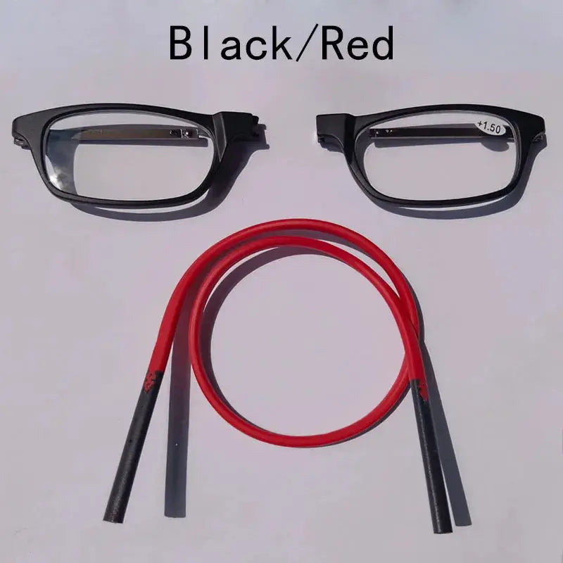 OptiFlex Portable Magnetic Reading Glasses Unisex With Adjustable Neck Lanyard And Polarized Lenses