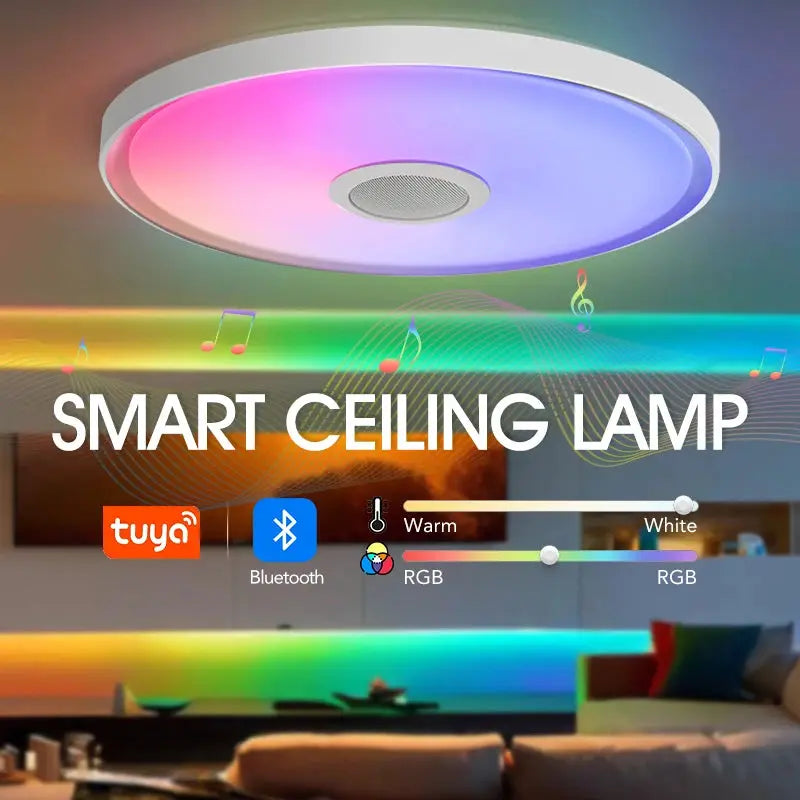 Simples Market LED smart ceiling lamp RGB with Bluetooth speaker and remote control