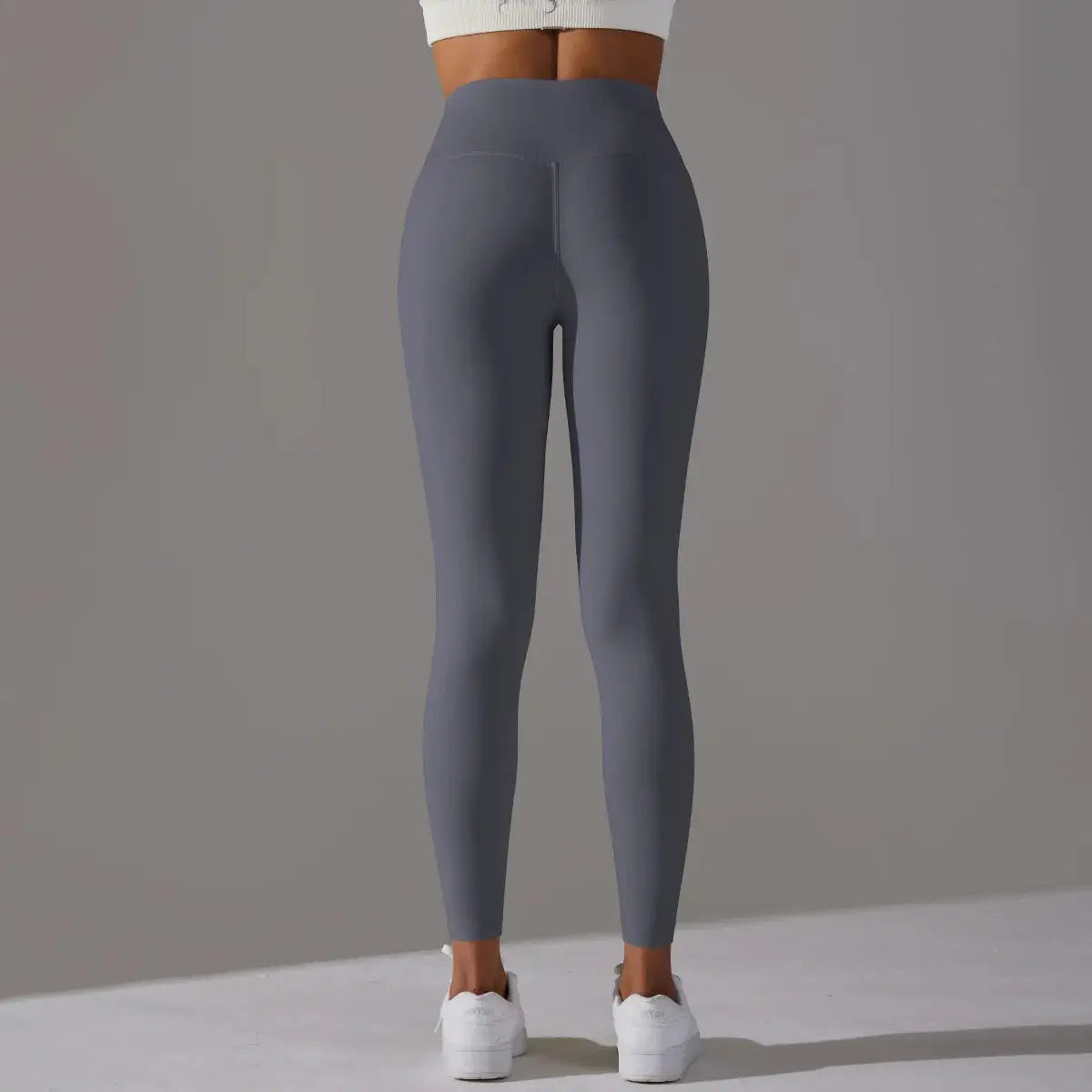 High Waist Naked Feeling Leggings for Women in gray, gym/yoga tights with a sleek, stretchy fit.